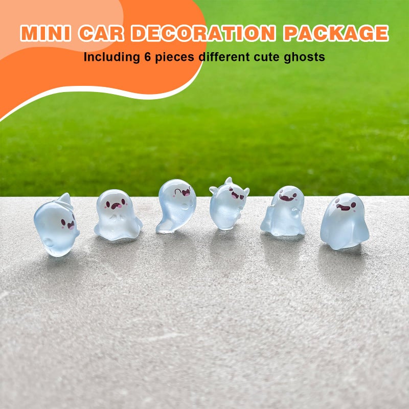 Rislobx Luminous Ghost Car Dashboard Decor, 6PCS Fun Ghost Car Dash Decorations, Rear View Mirror Ornament, Interior Accessories for Home Office - Image 5