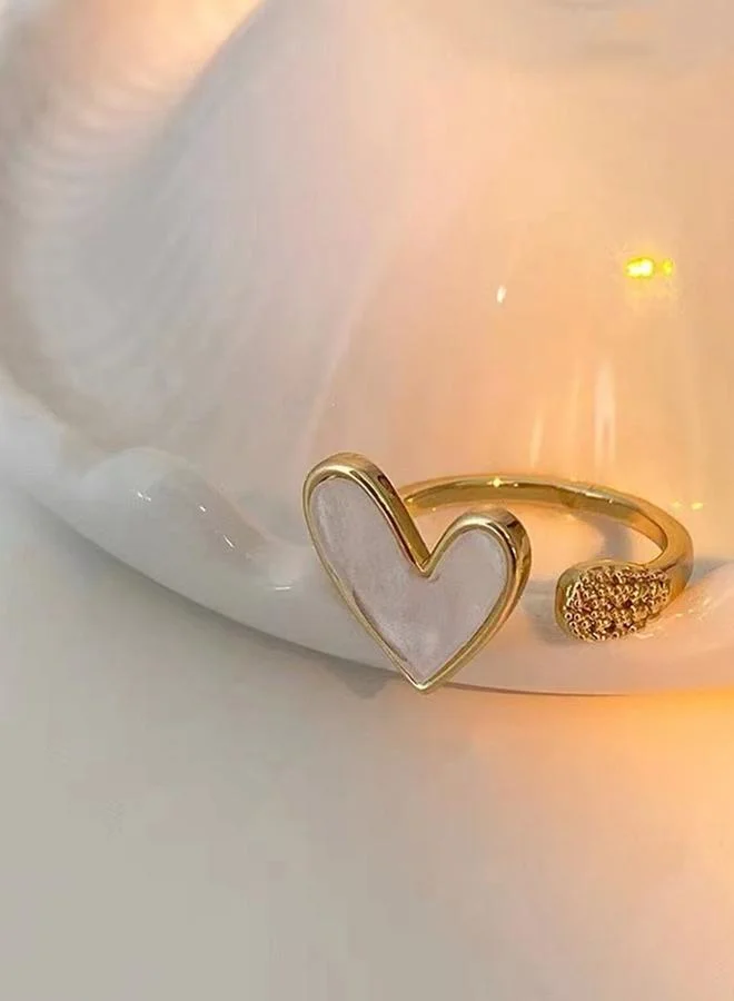Take Two Gold Tone Heart Open Ring