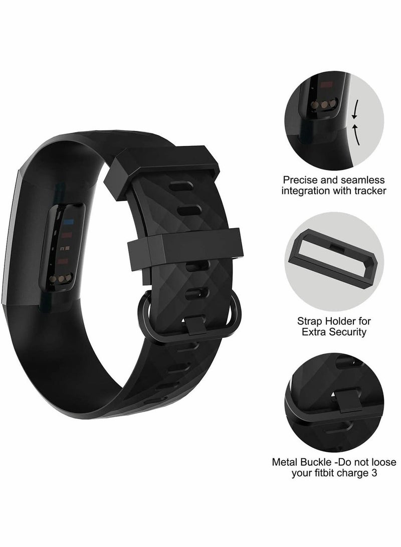 Replacement Bands Compatible with Fitbit Charge 4/3, 3 Pcs Silicone Fitness Sport Wristbands - Image 2