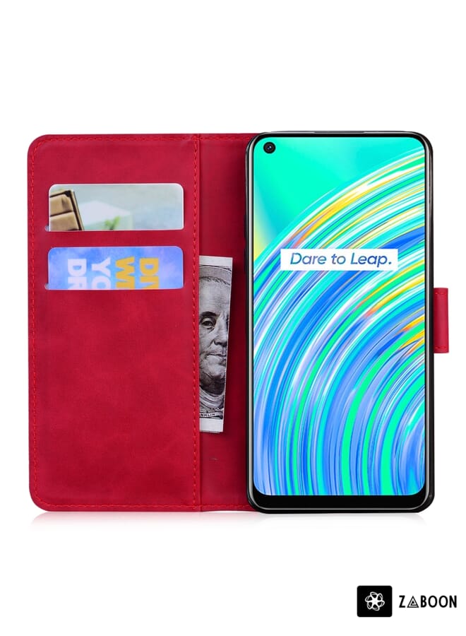 Zaboon Protective Case Cover For OPPO Realme 7I/Realme C17 Skin Feel Pure Color Flip Leather - Image 4