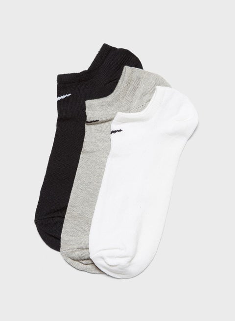 3 Pack Cushion No Show Socks