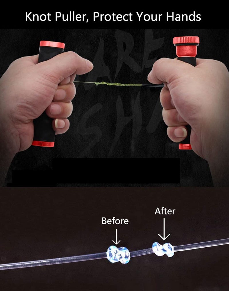 GÃ¼ren GaiRen Fishing FG GT Knot Puller Tool Assist, Fishing Knot Tying Tool, PE Fishing Line Spooling Pull Drag Tool, Tension Line Dragger for Saltwater, Red - Image 2