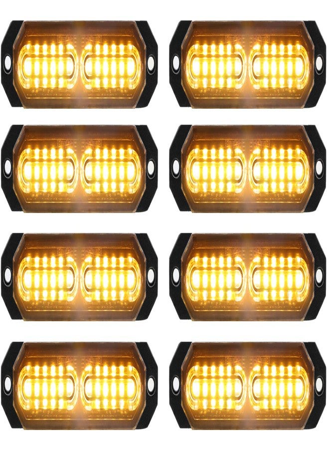 ASPL 8 قطع ميزة التزامن أضواء فلاش ستروب LED رفيعة للغاية 12-LED للتثبيت على السطح لشاحنة سيارة مركبة ضوء شبكة مصغر رأس طوارئ إشارة تحذير (برتقالي) - Image 1