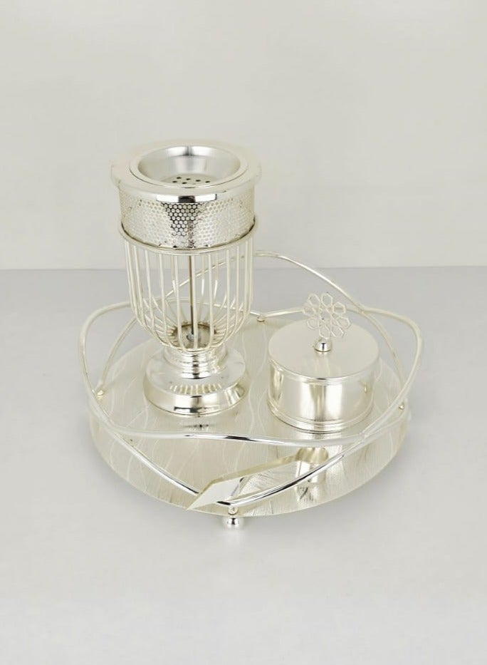Radin Premium Incense Bakhoor Burner Set with Tray, Safety Tong & Storage Bowl – Elegant Oud & Home Fragrance Gift Set - Image 2