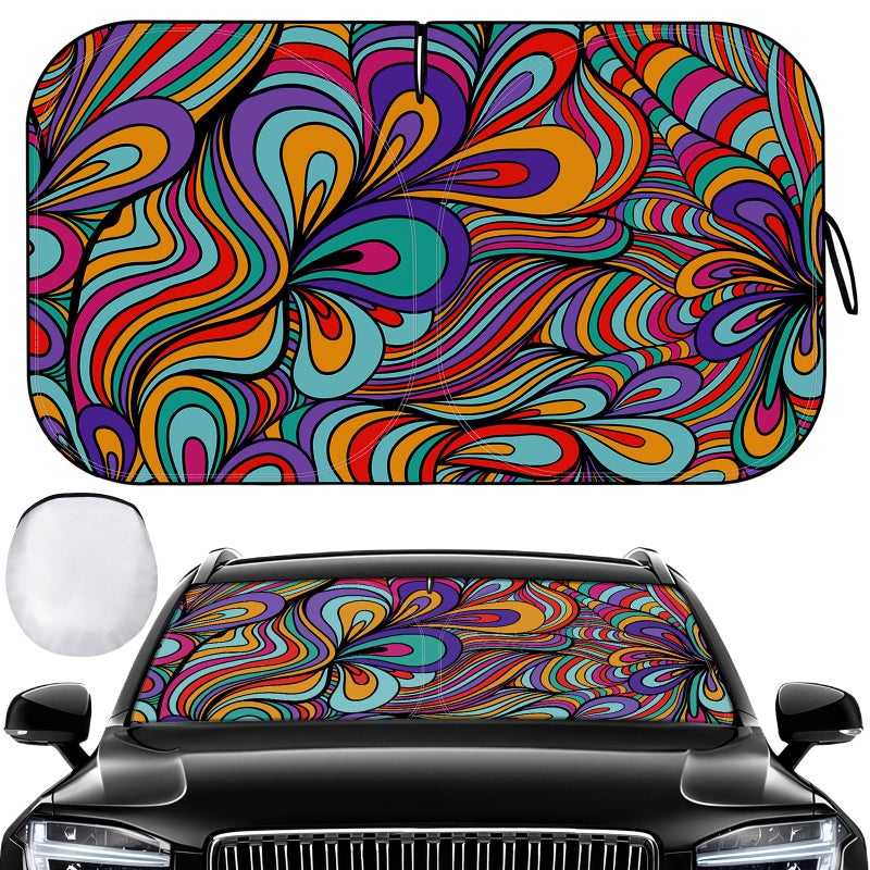 Windshield Sun Shade Car Sun Shade Windshield Reflector Sunshade Offers Ultimate Protection for Car Interior 55x315 inches