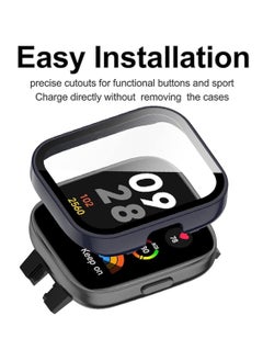 KASTWAVE 2 Pcs Case With Tempered Glass Screen Protector Compatible for Xiaomi Redmi Watch 3, 9H Hardness All-round Protective Cover Ultra-thin Protective PC Case Cover, Black and Yellow  - Image 2