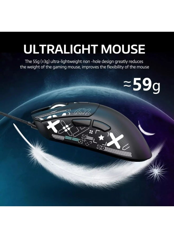 Attack Shark R1 Tri-Mode (Wireless 2.4G/Wired/BT5.2) Gaming Mouse, ,55g Lightweight,18K DPI Optical Sensor - Image 3