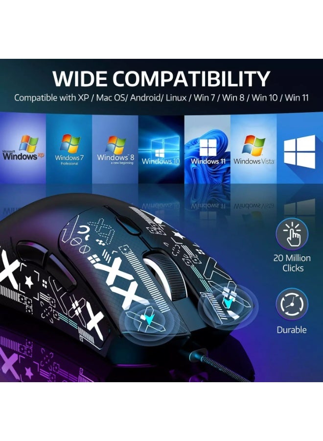 Attack Shark R1 Tri-Mode (Wireless 2.4G/Wired/BT5.2) Gaming Mouse, ,55g Lightweight,18K DPI Optical Sensor - Image 5