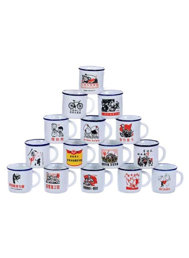 Classic Nostalgic Enamel Cylinder Enamel Cup Creative Old-fashioned Iron Tea Cylinder Non-ceramic Cup Can Be Printed.-Color:Shipped In Full Box, With Random Patterns-Capacity:10cm 700ml Without Cap (60 Pcs/carton) - Image 5