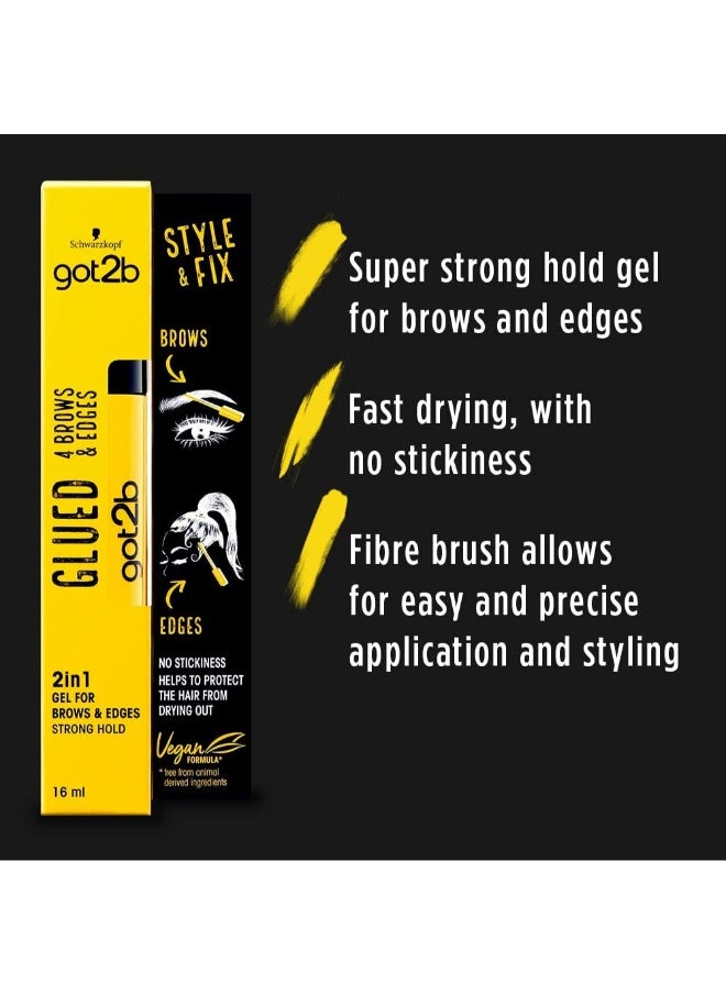 Schwarzkopf - Got2b Glued for Brows & Edges 2 in 1 Gel 16ml - Image 1