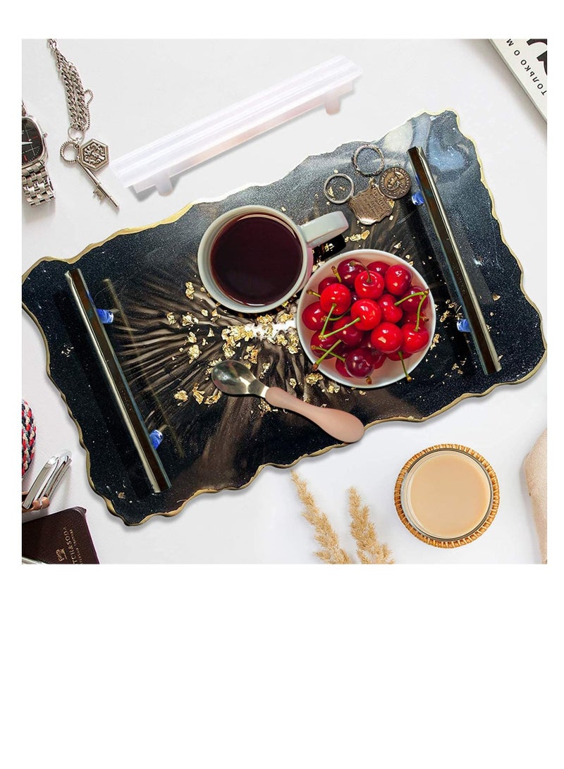 Excefore 4 قطع قوالب مقبض لصب الراتنج، قالب مقبض خزانة سيليكون DIY، قالب صب الراتنج صينية فواكه، قوالب إبوكسي حرفية، صنع صينية مجوهرات وأطباق تخزين وزينة منزلية ولوازم فنية  - Image 5