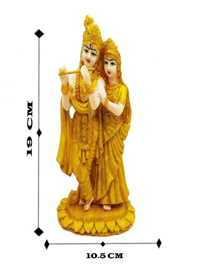 ascension Radha Krishna ji Jugal Jodi Murti Poly Resin, Marble Crush for Home Mandir Temple Showpiece Idol Statue Gifts Home Decor Temple Pooja Golden - Image 5