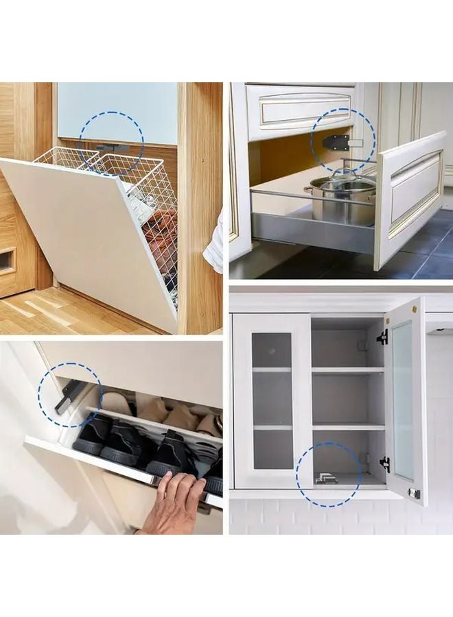 Black 4 Pack Magnetic Push To Open Door Catches With Metal Strips - Image 5