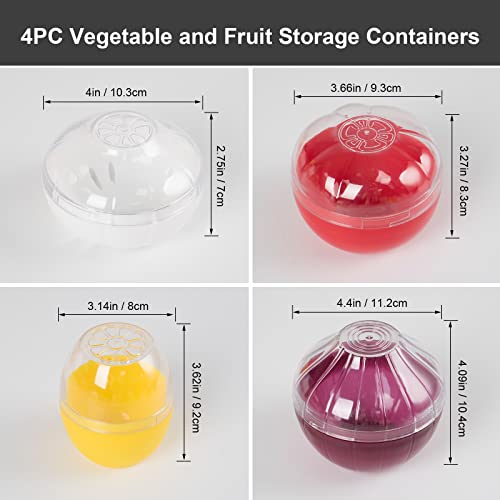 Lxmxgk Vegetable and Fruit Storage Containers for Fridge, BPA Free Fresh reusable Food Savers, Onion Storage Container 、Garlic Saver、Tomato Saver and Lemon Keeper，Refrigerator Vegetable Crisper (Circular) - Image 2