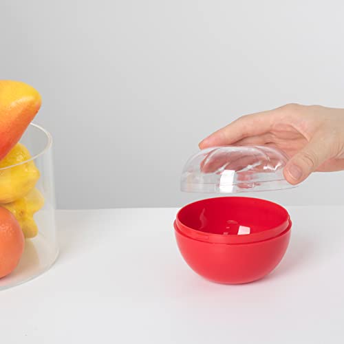 Lxmxgk Vegetable and Fruit Storage Containers for Fridge, BPA Free Fresh reusable Food Savers, Onion Storage Container 、Garlic Saver、Tomato Saver and Lemon Keeper，Refrigerator Vegetable Crisper (Circular) - Image 4