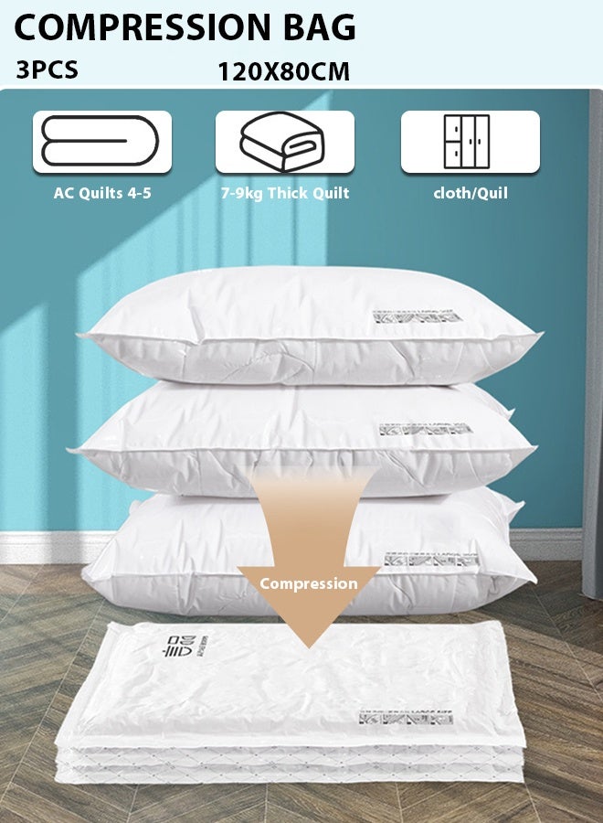 (3pcs)120 x 80cmVacuum Storage Bags,Compression bag,Sealed bag，Reusable Vacuum Compression Bags for Clothes, Reusable Space Saver Bags for Clothes, Mattress, Blanket, Duvets, Pillows, Comforters, Quilt, Travel - Image 1