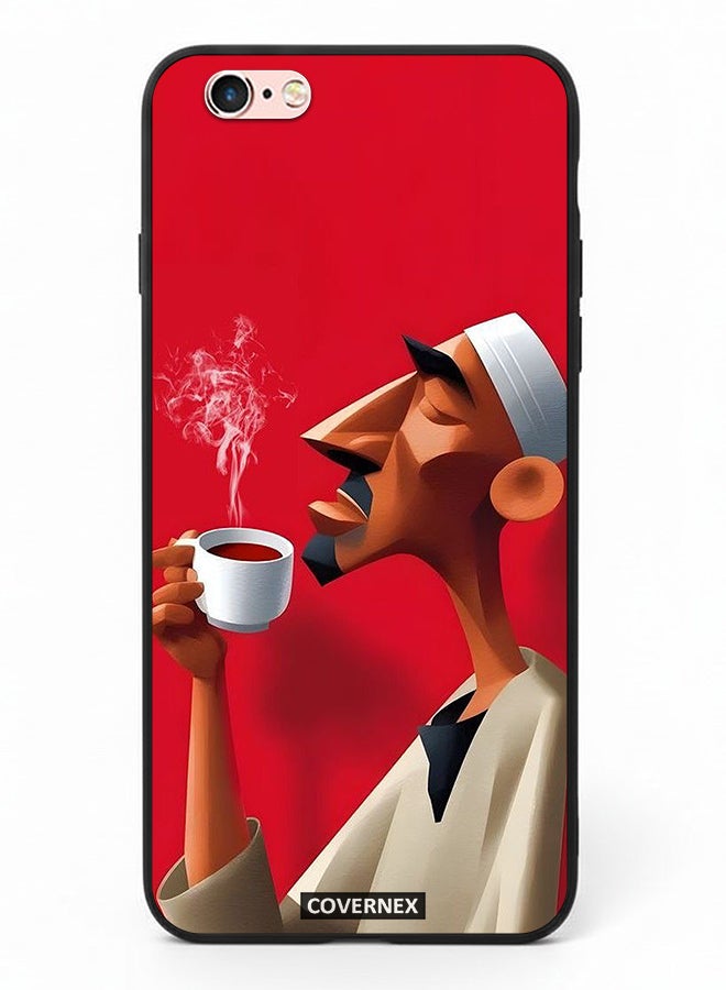 Covernex Apple iPhone 6 Protective Case Cover Printed Featuring Abstract Artistic Man Savouring Morning Coffee - Image 2