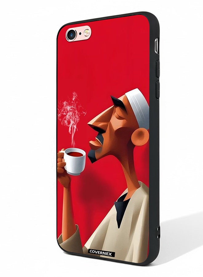 Covernex Apple iPhone 6 Protective Case Cover Printed Featuring Abstract Artistic Man Savouring Morning Coffee - Image 1