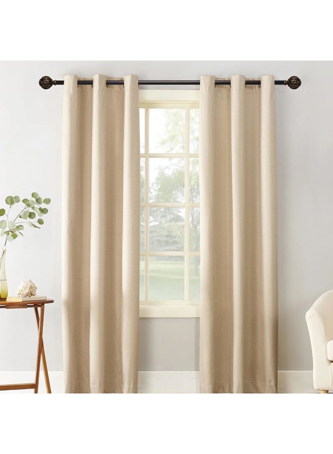 EQURROY Bronze Curtain Rods 66 to 120Inches (5-10ft), 1-Inch Diameter Ddjustable Heavy-duty Curtain Rods, Leaf Hollowed-out Carved for Livingroom & Bedroom - Image 3