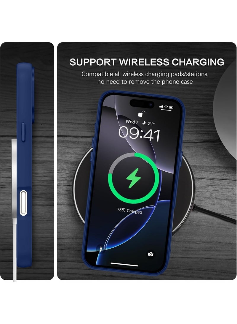 Techie Floral Luxury Sparkling Diamond Rhinestone Back Cover Case for Apple iPhone 16 Pro Max - Navy Blue - Image 4