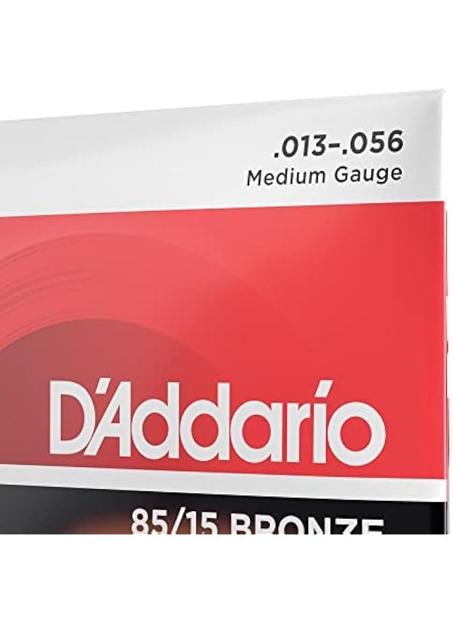 D'Addario Guitar Strings - Acoustic Guitar Strings - 85/15 Bronze - For 6 String Guitar - Full, Bright Tone - EZ930 - Medium, 13-56  - Image 4