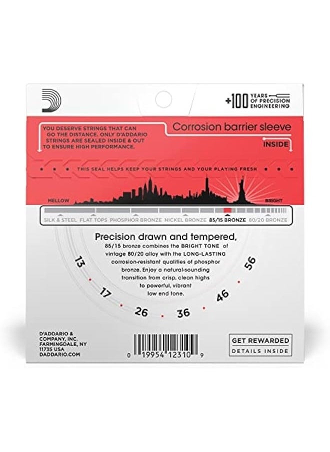 D'Addario Guitar Strings - Acoustic Guitar Strings - 85/15 Bronze - For 6 String Guitar - Full, Bright Tone - EZ930 - Medium, 13-56  - Image 3