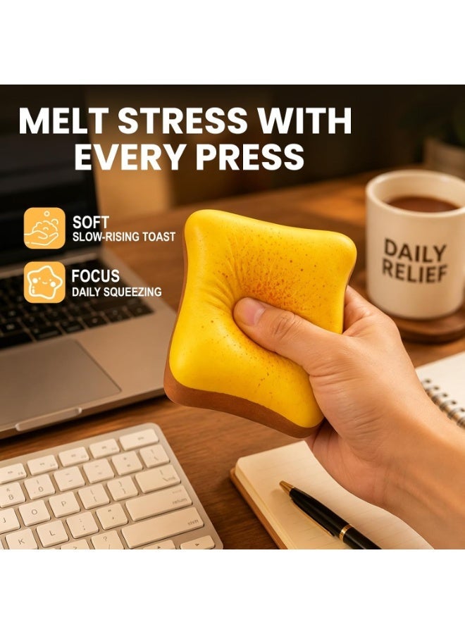 Butter Bread Slow Rising Squishy Toy Soft PU Stress Relief Fidget Squeeze Toy Realistic Toast Sensory Comfort Toy Eid Ramadan Warm Gift For All Ages - Image 2