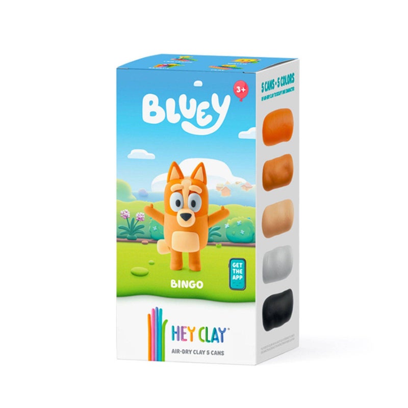Hey Clay Bluey Bingo Air-Dry Clay Cans Set (74 g, 5 Cans) - Image 1