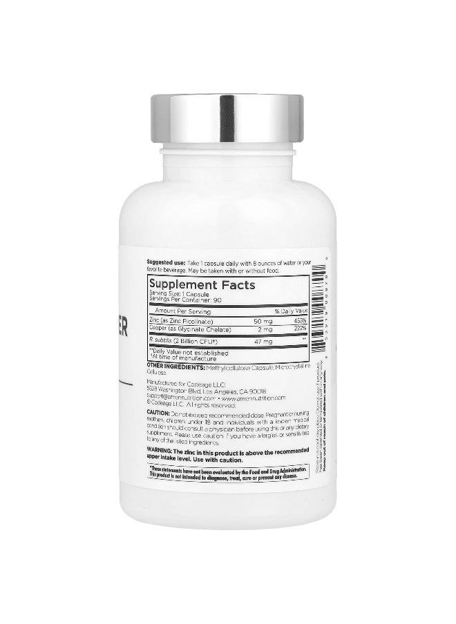 Codeage Codeage, Amen, Zinc/Copper + Probiotics, 90 Vegetable Capsules  - Image 2
