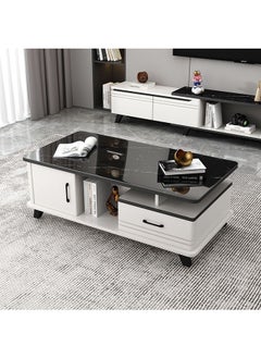 keke Multifunctional Modern Living Room Coffee Table With 4mm Toughned Thick Glass top  - Image 1