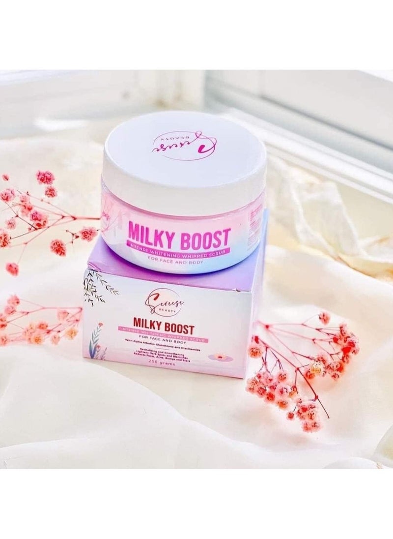Sereese BEAUTY Milky Boost Intense Whitening Whipped Scrub, Reveal Radiant Skin with Gentle Exfoliation and Scar Reduction, 250g. translate  - Image 3