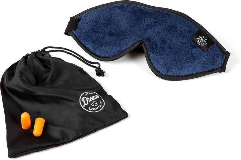 Dream Essentials Escape 3D Sleep Mask with Earplugs and Carry Pouch - Navy Blue - Image 4