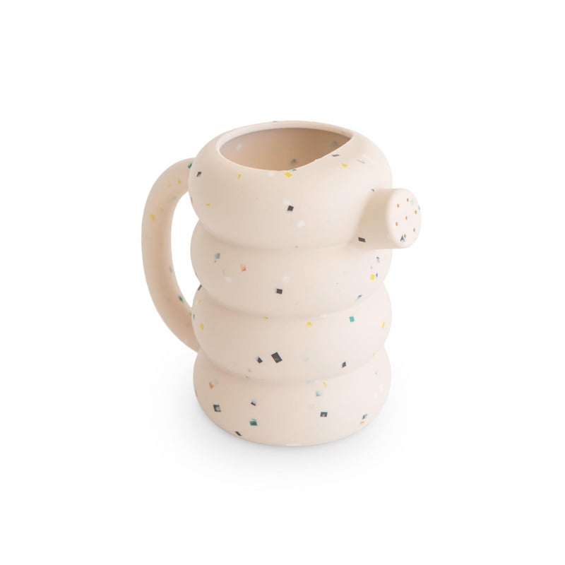 mushie Silicone Watering Can | Bath and Outdoor Play for Toddlers 10 Months+ (Vanilla Confetti) - Image 1