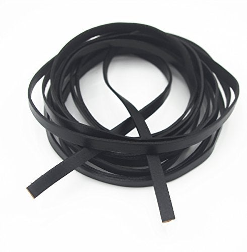 Glory Qin 8x2 mm Genuine Cow Hide Flat Leather Strip,Genuine Leather Cord Real Leather Craft for Jewelry Making LeatherRush (Black, 5 Yards) - Image 5
