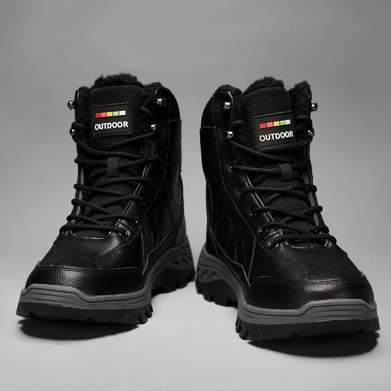 Boots Winter Northeast Outdoor Snow Boots Fleece-Lined Warm High-Top Cotton Shoes Large Size Couple Wear-Resistant Hiking Shoes - Image 4