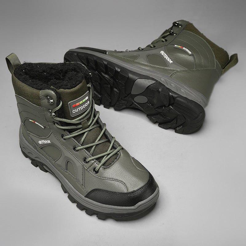 Boots Winter Northeast Outdoor Snow Boots Fleece-Lined Warm High-Top Cotton Shoes Large Size Couple Wear-Resistant Hiking Shoes - Image 5
