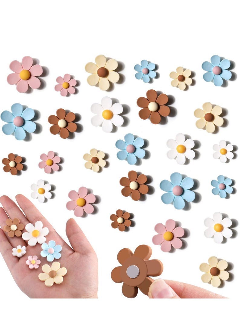Fridge Magnets, 25Pcs Mini Daisy Refrigerator Magnets Cute Magnets,  Magnetic Flower Decals, for Locker Whiteboards Home Office Decor, for Kitchen, Locker, Whiteboard, Home