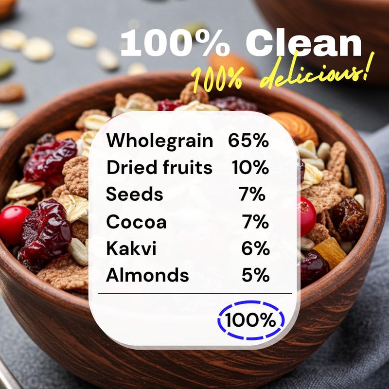 MONKEY BAR Morning Muesli - Chocolate | 700g | Made with Pure Chocolate | with Probiotics | Healthy Breakfast Cereal | Granola | No refined sugar | Supersaver Pack - Image 5