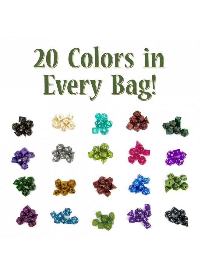 Wiz Dice Wiz Dice Mini DND Dice Set - 140 Pieces Total (20 Sets of 7 Dice in Unique Colors) & Storage D&D Bag-Polyhedral Role Playing Dice - Perfect DND Accessories for TTRPG Dice - Hafling's Haversack  - Image 4