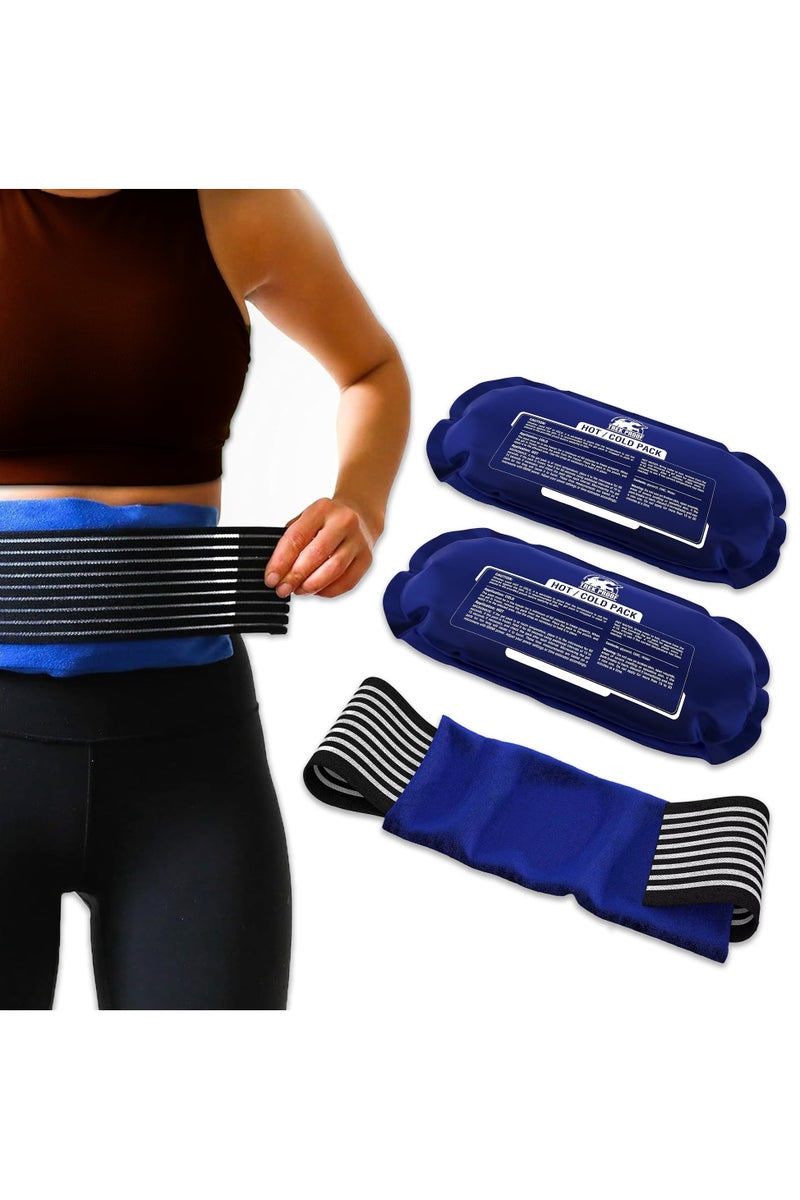 أيه بي جي مجموعة وسائد هلامية حرارية ومبردة قابلة لإعادة الاستخدام – 3 قطع لتسكين الآلام، آلام العضلات، والإصابات – قابلة للتعديل للظهر والركبتين والكتفين - Image 1