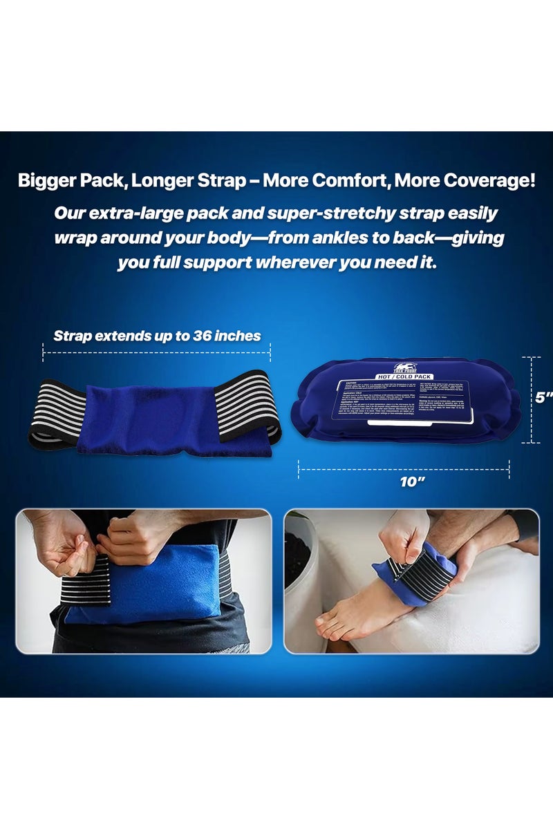 أيه بي جي مجموعة وسائد هلامية حرارية ومبردة قابلة لإعادة الاستخدام – 3 قطع لتسكين الآلام، آلام العضلات، والإصابات – قابلة للتعديل للظهر والركبتين والكتفين - Image 2