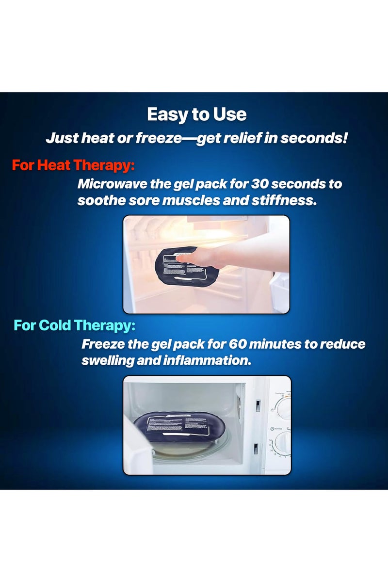 أيه بي جي مجموعة وسائد هلامية حرارية ومبردة قابلة لإعادة الاستخدام – 3 قطع لتسكين الآلام، آلام العضلات، والإصابات – قابلة للتعديل للظهر والركبتين والكتفين - Image 3