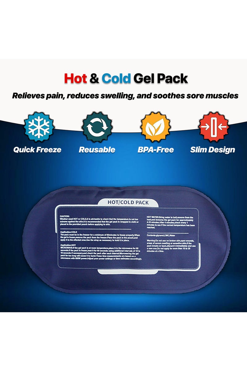 أيه بي جي مجموعة وسائد هلامية حرارية ومبردة قابلة لإعادة الاستخدام – 3 قطع لتسكين الآلام، آلام العضلات، والإصابات – قابلة للتعديل للظهر والركبتين والكتفين - Image 4