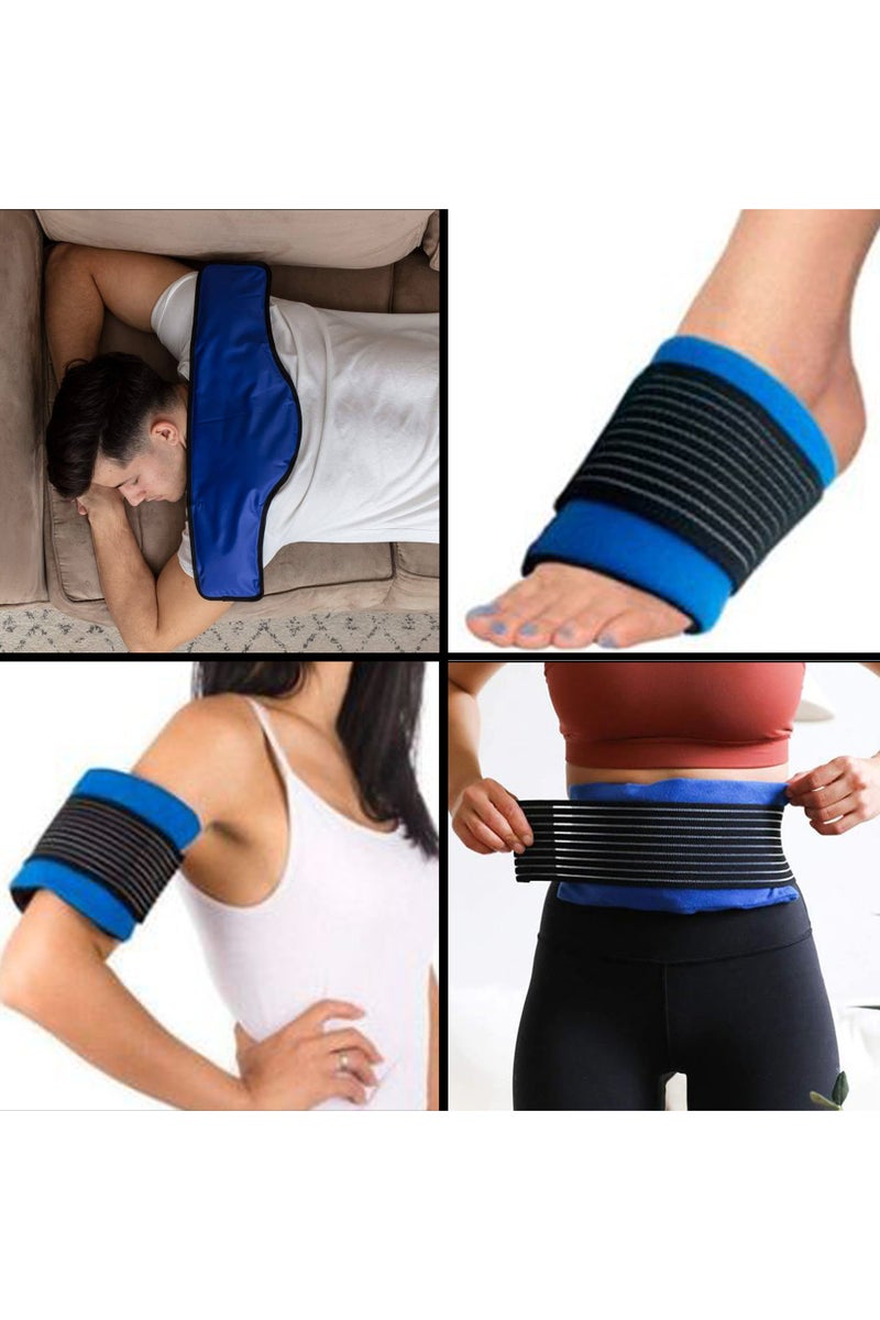 أيه بي جي مجموعة وسائد هلامية حرارية ومبردة قابلة لإعادة الاستخدام – 3 قطع لتسكين الآلام، آلام العضلات، والإصابات – قابلة للتعديل للظهر والركبتين والكتفين - Image 5