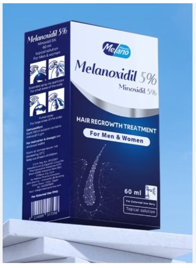 Melanoxidil 5% Hair Regrowth Treatment 60ml – Hair Loss Control Serum - Image 2