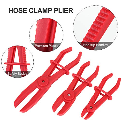 MIVIDE 6 Pack Hose Clamp Pliers - Pinch Pliers Line Clamps for Fuel, Gas, Brake, Radiator, Coolant & Flexible Hoses - Red - Image 3
