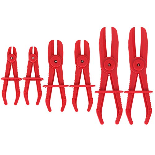 MIVIDE 6 Pack Hose Clamp Pliers - Pinch Pliers Line Clamps for Fuel, Gas, Brake, Radiator, Coolant & Flexible Hoses - Red - Image 1