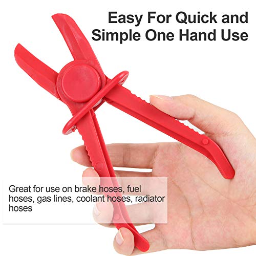 MIVIDE 6 Pack Hose Clamp Pliers - Pinch Pliers Line Clamps for Fuel, Gas, Brake, Radiator, Coolant & Flexible Hoses - Red - Image 4