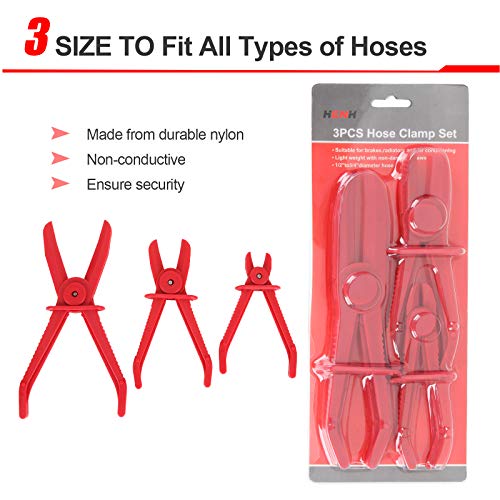 MIVIDE 6 Pack Hose Clamp Pliers - Pinch Pliers Line Clamps for Fuel, Gas, Brake, Radiator, Coolant & Flexible Hoses - Red - Image 5