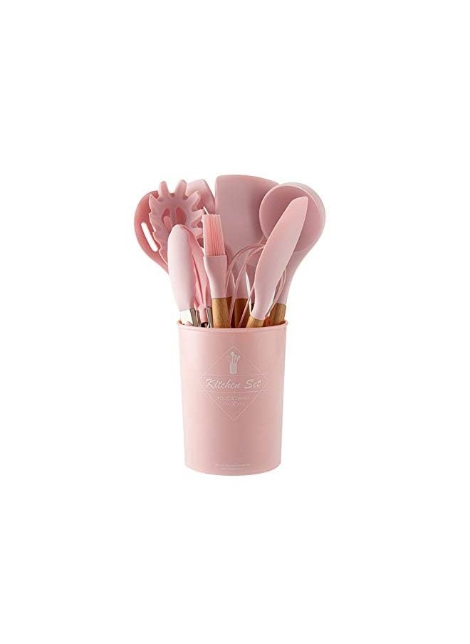 PROMASS 11 Silicone Cooking Utensils Non-Stick Spatula Spoon Brush Kitchen Tools - Pink  - Image 5